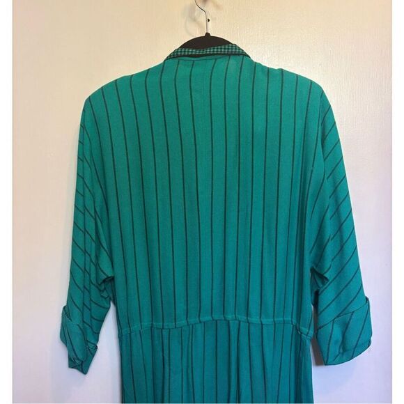 Vintage Ilse M 1980’s teal green button down midi dress size 6/8 - Picture 11 of 16